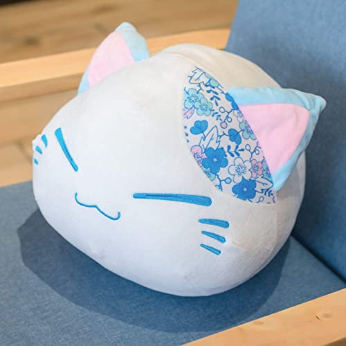 Cartoon Nemuneko Crown Japanisches Kirschplüschtier, Schlafende Katze, Weich Gefüllte Puppe, Spielzeug, Neko-Kissen, Kinder, 40 cm, Blau