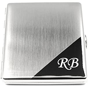 Zigarettenetui Gravur Monogramm Zigarettenbox personalisiert mit Initialen Zigarettenschachtel Metall Wunschgravur
