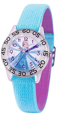 Disney La Reine des Neiges Montre analogique à quartz avec bracelet en nylon pour enfants, bleu, bracelet, bleu, Bracelet