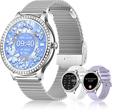 Colesma Orologio Smartwatch Donna,Elegante Orologio Intelligente con Chiamata e Assistente Vocale, Fitness Tracker Impermeabile con 19 modalità Sportive per Android&iOS Connessione Bluetooth