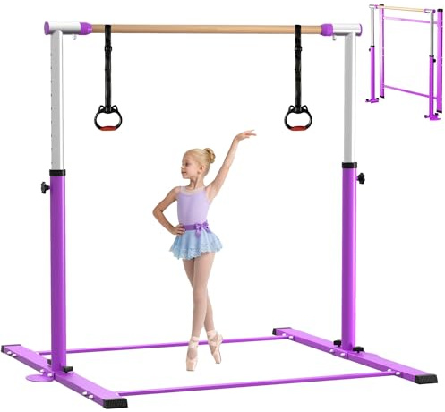 EL&IT·Wings Gymnastic Kip Bar, Adjustable Height 3-5FT, 300LB Capacity, Kid