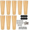 JMIATRY 8 Stück 8cm Möbelbeine Holz Eiche, Holzfüße für Möbel, Schrankfüsse Holz Konisch, Sofafüße Holz für Sofa, Stuhl, Bett, Tisch