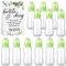 TrelaCo Cooles Baby-Party-Spiele-Set, 12 Stück, Fläschchen mit 1 Flasche, Schild für Geschlechtsoffenbarung, Babyparty, Partyzubehör, Dekorationsspiele (Blätter, Grün)