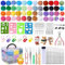 YUTUY 48 Farben Nadelfilz Set,Nadelfilz Starter Kit mit Filznadeln Grundwerkzeugen und Zubehör Wollfaser-Handspinnmaterial zum Basteln für Anfänger,Nassfilzen und Trockenfilzen DIY Handwerk