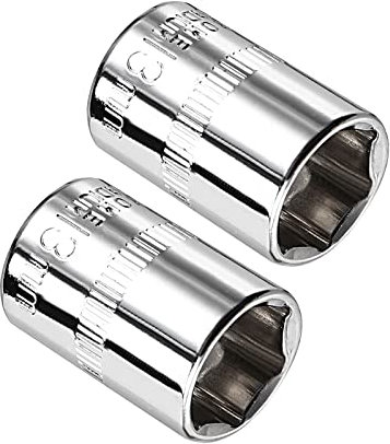 Kozelo 2pcs 6 pointe Superficiel Douille - [1/4 pouce x 13mm] Carré Entraînement pour Voiture Mécanique Équipement Réparation Utilisation, CR-V Acier Métrique Tailles