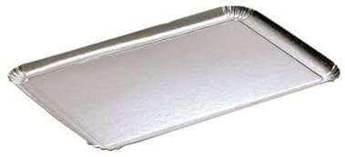 25 Plateaux Traiteur en Carton Finition Argent 28x42 cm pour présenter Vos créations culinaires de manière élégante