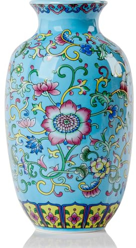 Qinlang 15,2 cm kleine Blaue Blumenvase für Heimdekoration, Keramik-Knospenvase für Blumen – Blumenstraußvase