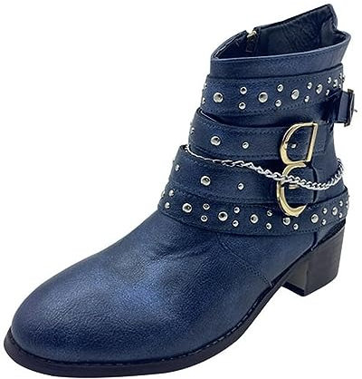 riou Stivali Donna Gambale Curvy Pianta Larga Stivali Donna Texani Bassi Pelle Zeppa Caldo Stivaletti da Neve con Imbottitura Calda Stivali alla Caviglia Caldi Boots Scarpe