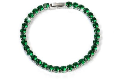 UNSHINEBAR Tennisarmband für Herren in verschiedenen Farben - Streetwear Iced Out Armband aus Edelstahl und 18K Gold - Wasserfestes Armband (Grün, 19.5)