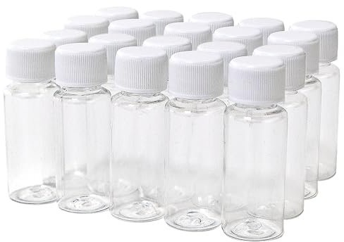 20ml Mini bouteille vide en plastique de voyage avec couvercle en plastique blanc savon à main portable transparent 20cc bouteille rechargeable Eco - friendly réservoir de stockage 20pcs