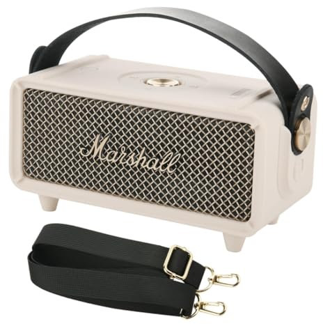 Taoricen Étui en Silicone Compatible avec Marshall Emberton II Enceinte, Voyage étui de Protection, étui pour Haut-Parleur avec poignée de Transport et bandoulière (Beige)