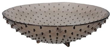 Keyhomestore - Centro de mesa diamante fabricado en cristal reciclado, color gris ahumado transparente, diámetro 30 cm y altura 9 cm, ideal como decoración para interiores.