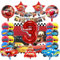 Cars Geburtstag Deko 3 Jahre, Kinder Auto Geburtstagsdeko, Auto Folienballondeko Jungen Mädchen, mit Kuchendekoration, Happy Birthday Banner und Auto Tischdecke für Kindergeburtstag Deko Party