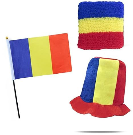 Sonia Originelli Fanset Fanartikel Zylinder Fanhut Schweißband Fahne Flagge Farbe: Rumänien