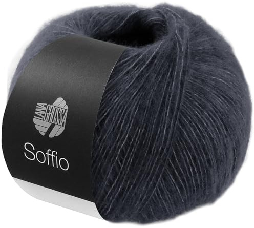 LANA GROSSA Soffio | Flauschiges Lace-Garn aus Merino- & Baumwolle mit 10% Kaschmir | Handstrickgarn aus 60% Schurwolle (Merino superfein), 30% Baumwolle (Bio) | 25g zum Stricken | 212m Garn FB 19