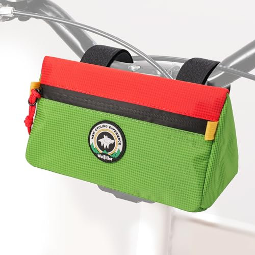 OFOZOVEY Fahrrad-Lenkertasche, Fahrradkorb vorne, wasserdichte Fahrradtaschen für Fahrräder, große Kapazität, Kinderfahrradzubehör für Jungen, Mädchen, Kleinkinder, Fahrrad oder Roller (grün, kleine