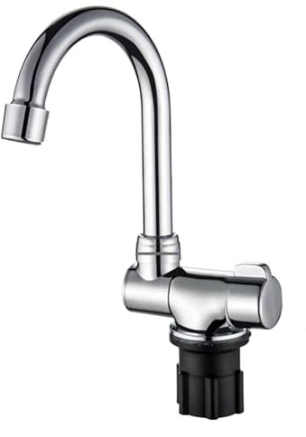 Rubinetto pieghevole per lavello roulotte, rotazione a 360 gradi, rubinetto miscelatore per camper, barca, camper, cucina, finitura cromata, ideale per casa, barca, yacht, campeggio
