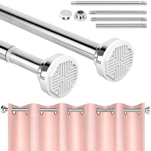 Bastone per Tenda a Pressione Senza Forare, Bastone Tenda Doccia, 72-167cm Asta per Tenda Telescopica senza Trapano in Acciaio Inox per Bagno, Armadio, Porta, Cucina(Argento, Diametro 25 mm)