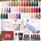 COSCELIA 52 Stück UV Nagellack Set mit UV Lampe - 20 Stück Gel Nagellack UV und 3 Stück Poly Nägel Gel Gelnägel Set Base und Top Coat Gel Nägel Selber Set Komplett Nagelstudio Nägel Selber Machen