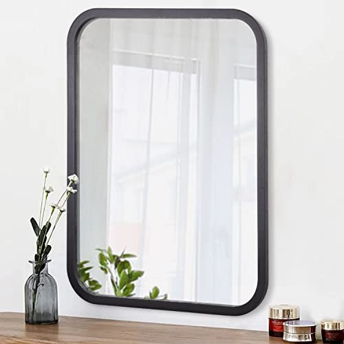 AOAOPQ Grand miroir rectangulaire horizontal pour salle de bain ou décoration murale, noir, 50,8 x 71,1 cm
