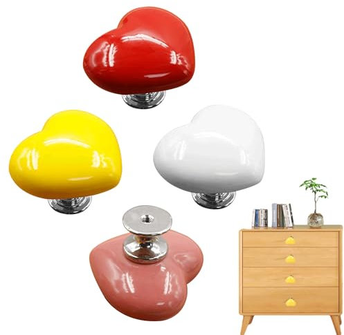 4 Pcs Toilet Button Pusher Toilet Flush Button Pusher Design Love Heart Shaped Toilet Tank Button Toilet Press Tool for Toilet Lid and Tank Toilet Flush Top Push Button for Women Long Nail
