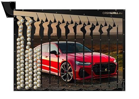 Cashwall Jackpot-Effekt Spardose | Jahres-Wandspardose | 730€ Sparchallenge | spardose nicht zum öffnen, zum aufhängen, 2 Euro geld sparen challenge, groß xxl spardose für erwachsene & kinder, sparbox