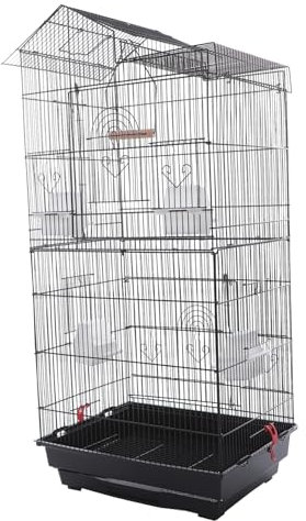 Kisangel 1satz Praktischer - -vogelkäfig Für Papageien Und Langlebige Konstruktion Für Haltung Von Vögeln Innenräumen Schwarz