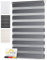 Sol Royal Zebra Blind 75x150cm SolDecor DL2 – Beaded Chain Double Blind – No Drill Day & Night Window Blind - Temporary Roller Blind – Grey