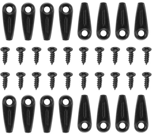 QUARKZMAN 100Pcs Clips de Matériel de Support pour Cadre Photo avec 100Pcs Boutons de Fixation à Vis pour Accrocher des Photos, Dessins, Noir