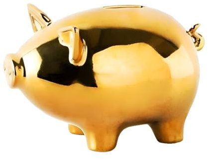 Spardose Personalisiert, Spardose Nicht zum öffnen, Sparschwein Hochzeit, Geldgeschenk Hochzeit Sparbüchse, Piggy Bank, Hochzeitsgeschenke für Brautpaar (Gold)