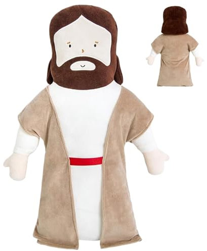 RDCIRP Jesus-Plüschtier, süßes Cartoon-Plüschtier mit Jesus-Plüschpuppe, weiches Kissen for Zuhause, Büro, Auto, Taufe, Ostern, religiöse Partygeschenke