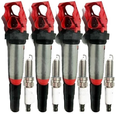 4PCS Zündspule Iridium Zündkerzen Kompatibel Für BMW 120i 320i X1 X3 for Mini UF667 2137551049 12137551260 12137594596 12138616153