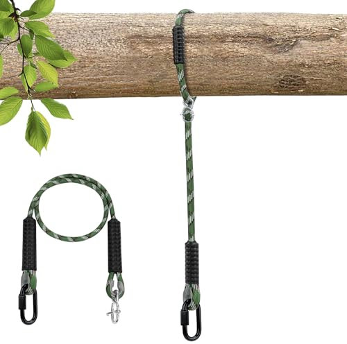 WWFFEN Schaukel Befestigung Baum,170cm Aufhängung Hängematte Hängesessel Befestigung, Seil mit Karabiner Verstellbares Seil Außenbaum Schaukel Spielplatz Schaukel Aufhängung,1 Stück/453kg