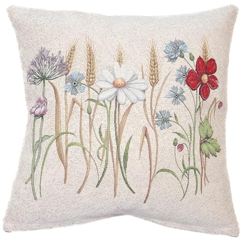 textile idea Kissenbezug 45x45 Gobelin, Deko Kissen mit Motiv, Kissenhülle, Dekokissen, Sofakissen - Roggen 1 STK.