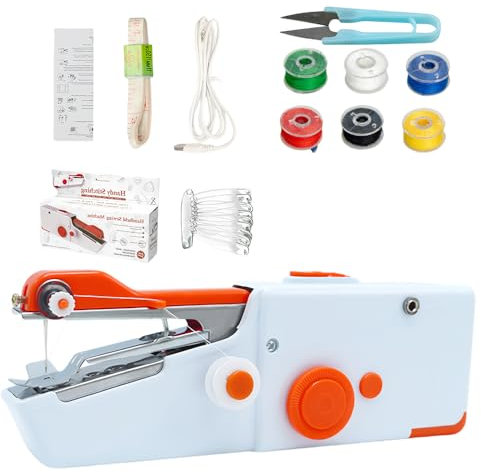 Macchina da Cucire Portatile,Mini Manuale Macchina da Cucire per Principianti Adulti,Facile da Usare,Cucito Veloce,Adatta per Vestiti,Tende in Tessuto,Casa e Viaggio