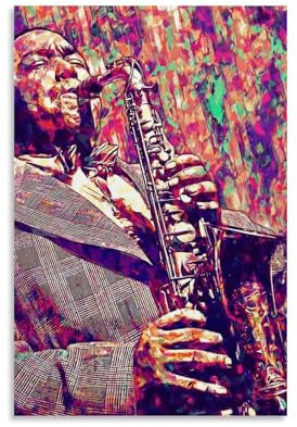 LINTEZHG Charlie Parker Poster Dekorative Malerei Leinwand Wandkunst Wohnzimmer Poster Schlafzimmer Malerei,Wandkunst Bilddruck Moderne Familienzimmer Dekor 16x24inch(40x60cm)