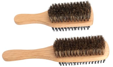 IWOWHERO 2 Stück Doppelseitige Wildschweinborsten haarbürste Dünnes Haar und Bart Langlebige Knotenschonende Styling Reinigungsbürste für Männer und Frauen Vielseitig Einsetzbar