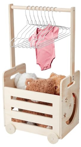 UNICRAFTALE Babyparty Kiste Aus Holz Aufbewahrungsbox Mit Kleiderbügel Geschenkkorb Mit Blätterranken Ausschnitt (A–Z) Willkommensgeschenk Für Babys Schwangerschaftsgeschenk Für Eltern (6cm)