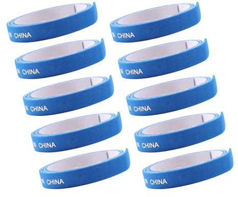 Kantenband für Tischtennisschläger – 10 x stark klebendes Sportspielzubehör | Kantenschutzband für Tennisschläger, hergestellt aus robustem, stoßfestem Material in den Farben Rot, Blau und Schwarz
