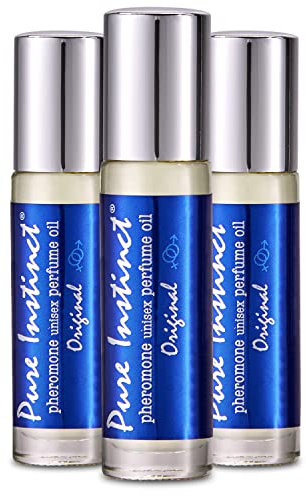 Pure Instinct Roll-On (3-Pack) - The Original Pheromone Infused Essential Oil Perfume Cologne - Unisex Attracts Men and Women - TSA Ready