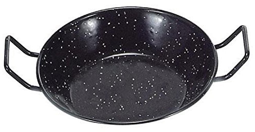 GARCIMA 5020015 Sartén Doble Honda con Asas Esmaltada 45 cm, Metal, Negro
