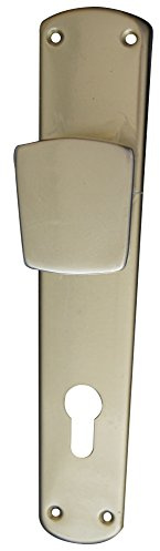 Alpertec aluminium Knopflangschild für Haustüren PZ in F2 eloxiert Drückergarnitur Türdrücker Türbeschläge, 92mm, 40110490K1