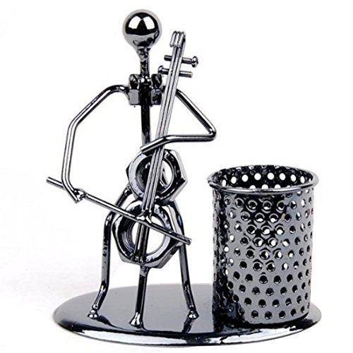 Stiftehalter, Bleistift-Becher, Eisen, Musikfigur, Heimbüro, Schreibtisch-Dekoration, Geschenk (C72 Cello)