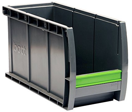 bott Sichtlagerkasten bottbox 1.3.165 mit Beschriftungsclip, 130 x 298 x 165 mm, 13022047.19