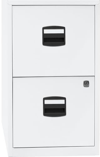 Bisley Home Hängeregistraturschrank PFA, 2 HR-Schubladen, Metall, 696 Verkehrsweiß, 40 x 41.3 x 67.2 cm