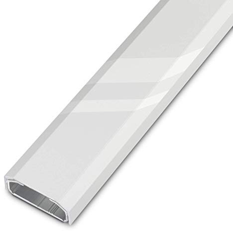 Design Kabelkanal 1100 x 50 x 20 mm weiß gepulvert mit Platz für viele Kabel Kabelführung Kabeldurchführung Design trifft auf Funktion von SCHÜCO ALU Competence