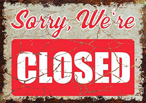 HB-Druck Sorry we Are Closed Deko Schild A5 (148x210mm)