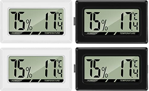 Thlevel 4 Stücke Mini LCD Digital Thermometer Temperatur Luftfeuchtigkeit Tester Hygrometer für Kühlschrank Innen