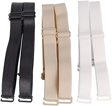 Magicmode 3 Pairs Bra Shoulder Strap Replacement Elastic Adjustable Removable Multi Color