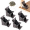 TopDirect Lot de 4 supports pliants, supports d'extension pliables autobloquants avec vis pour pieds de table et lit en Acier allié Black brut, Moderne